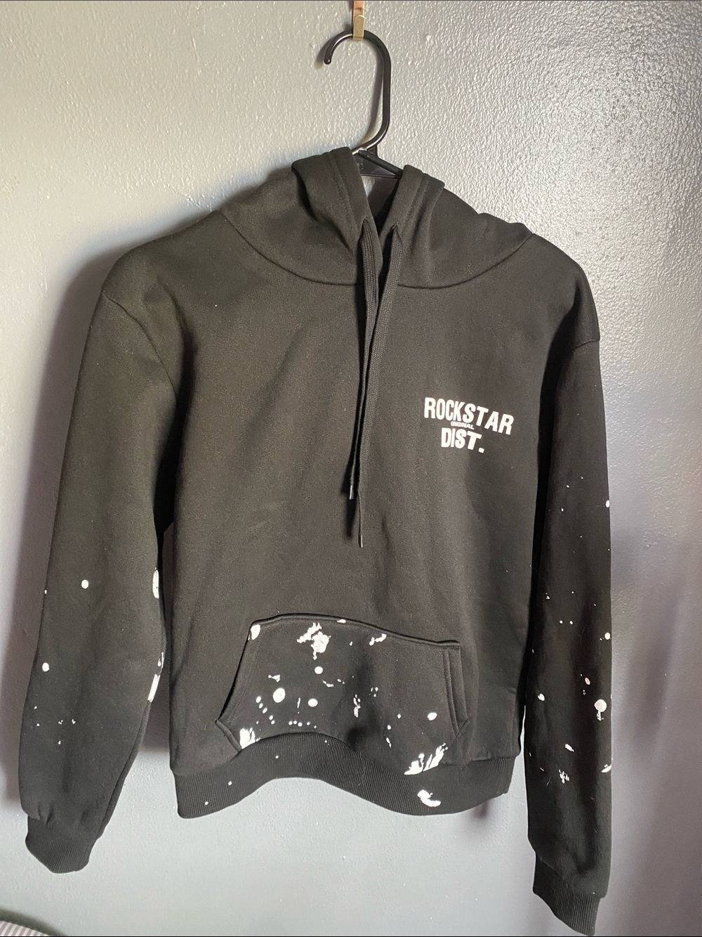Black Paint-Splash Pullover Hoodie